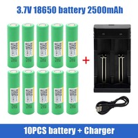 2500mAh 18650 Battery INR18650 Lithium Rechargeable Batteries 25R 3.7 V High Current Discharge 20 A Power Cell ,with USB charger