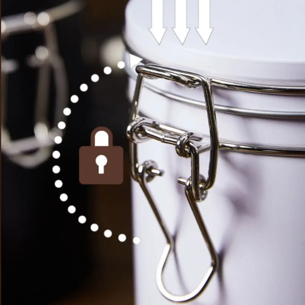 

Tinplate Airtight Coffee Canister with Check Valve Multifunction Beans Storage Container Large Capacity CO2 Releasing