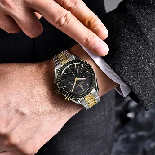 Imagen 2 del producto PAGANI DESIGN 2025 relojes de cuarzo de lujo con luna dorada y plateada, cronógrafo deportivo para hombre, cristal de zafiro, reloj de acero inoxidable para hombre