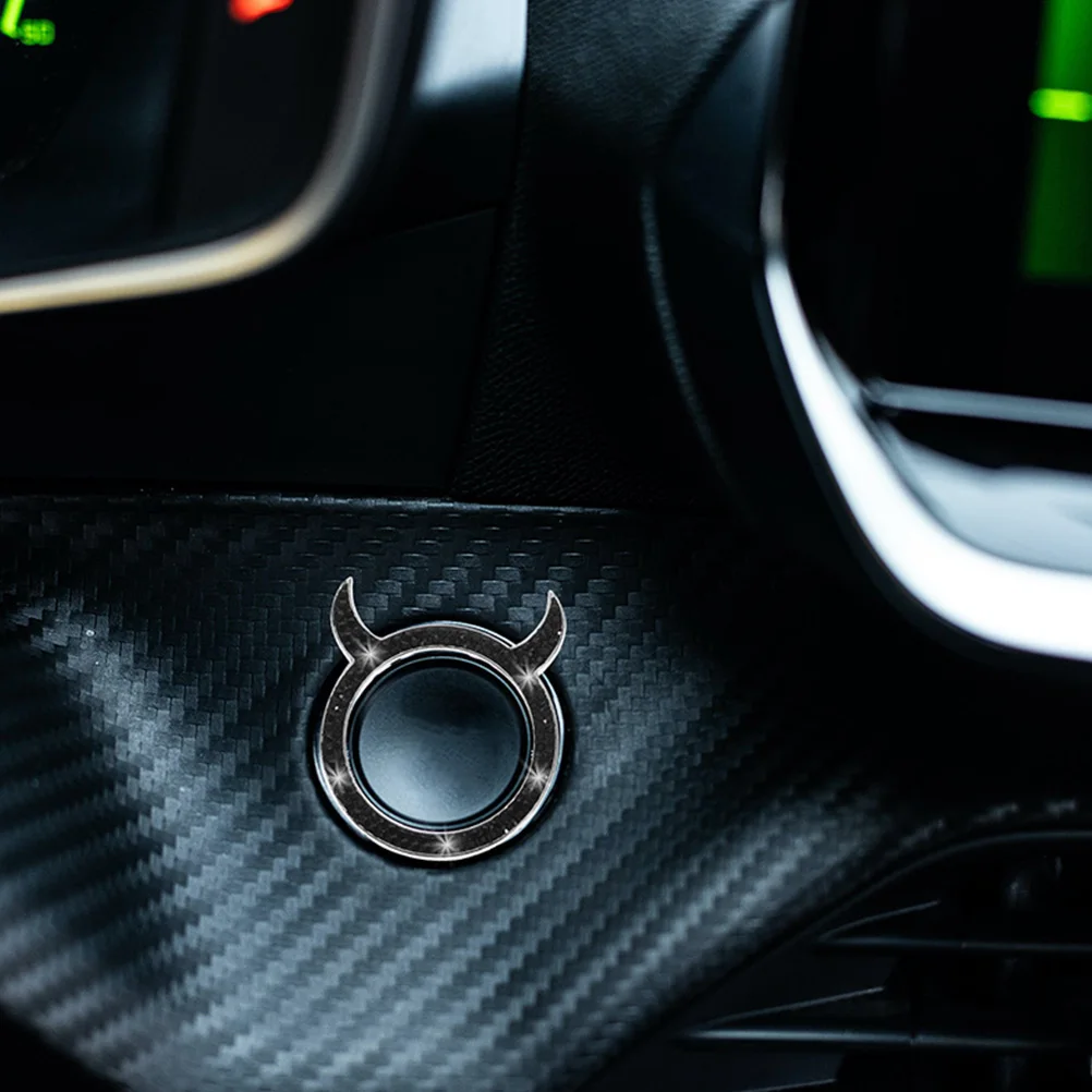

Sturdy Zinc Alloy Push To Start Button Cover Car Interior Accessories Start Decoration Bling Rhinestone Ignition Cover