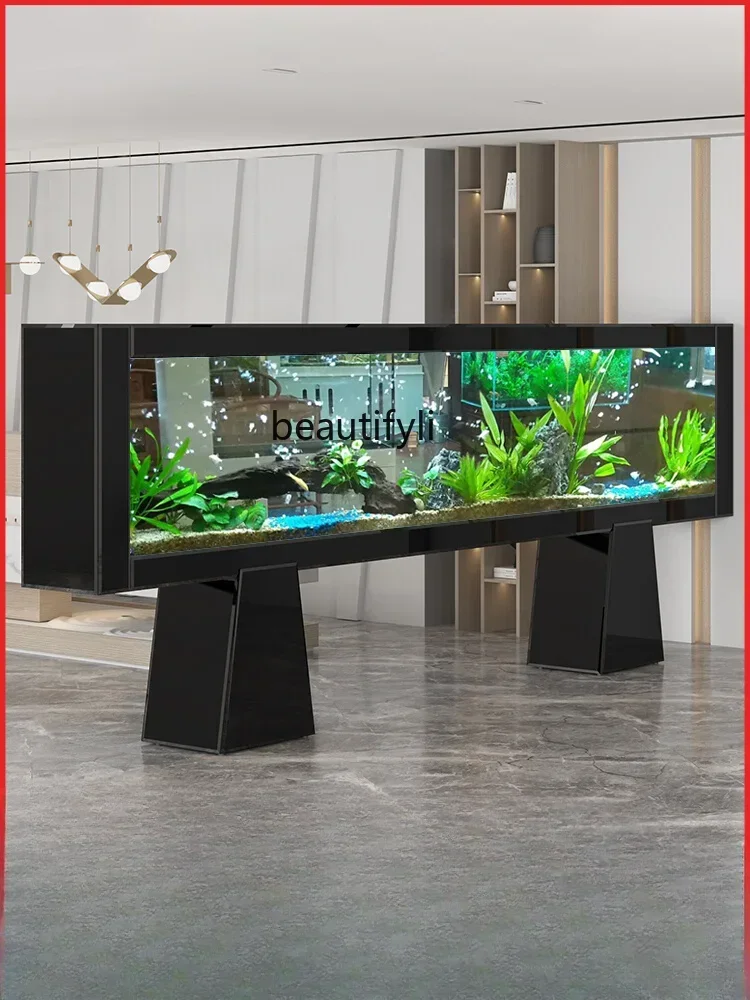 Fish Tank Living Room Large Household Ecological High-End Super White Dragon Fish Tank Floor