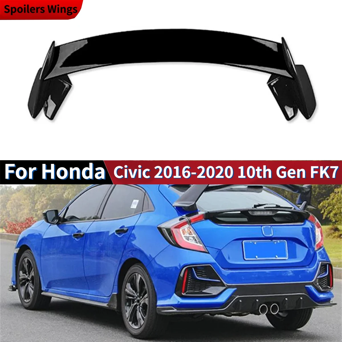 Rear Spoiler Type-R Style For Honda Civic 2016 2017 2018 2019 2020 10th Gen FK7 Hatchback Tuning Roof Wing Trunk Lip Decoration