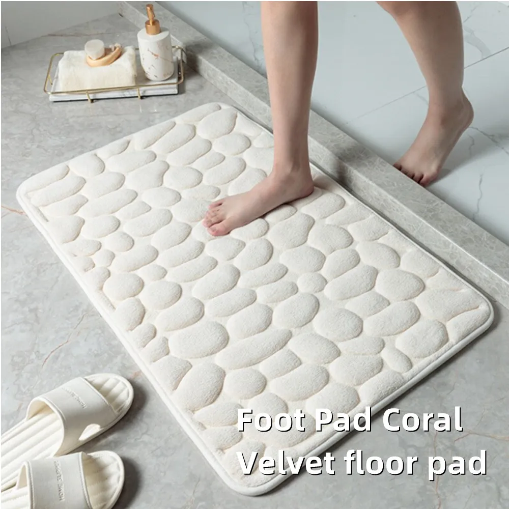 

Mat Non-slip Carpets Cobblestone Embossed Bathroom Bath In Wash Basin Bathtub Side Floor Rug Shower Room Doormat Memory Foam