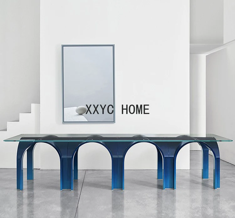 Arch Bridge Long Table Conference Table Special-Shaped Multi-Person Dining
