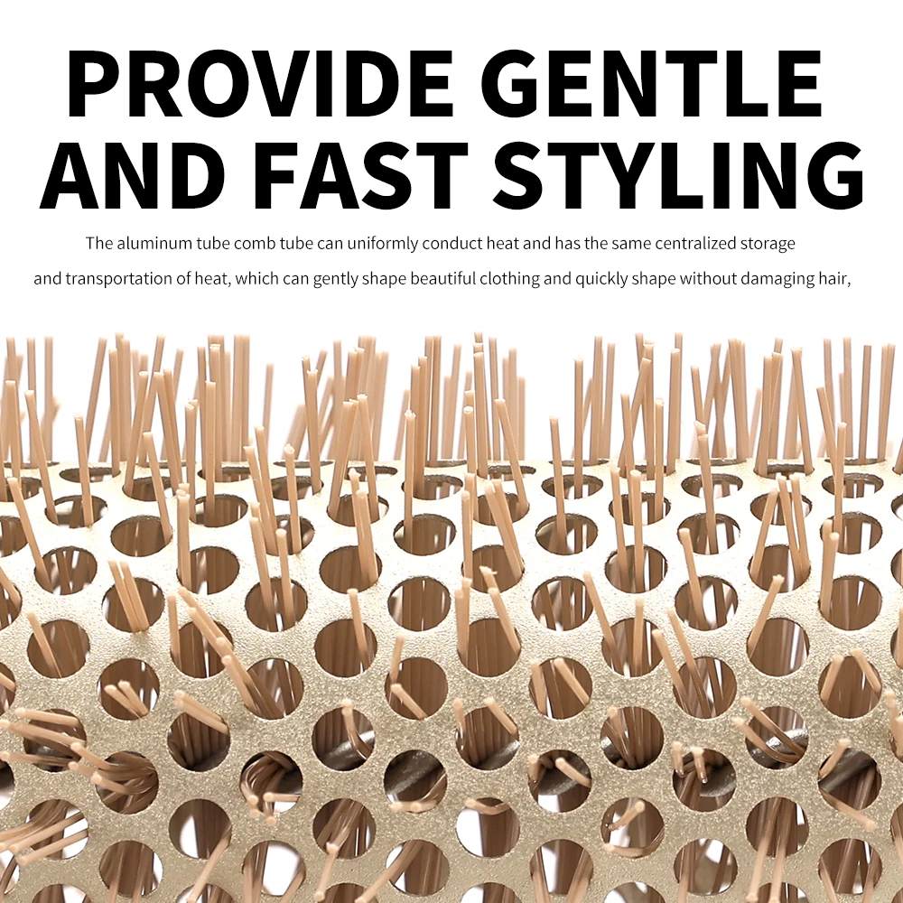 فرشاة دوارة للشعر مقاومة للحرارة بطول 35 سم - أداة تصفيف مكثفة احترافية لصالونات التجميل