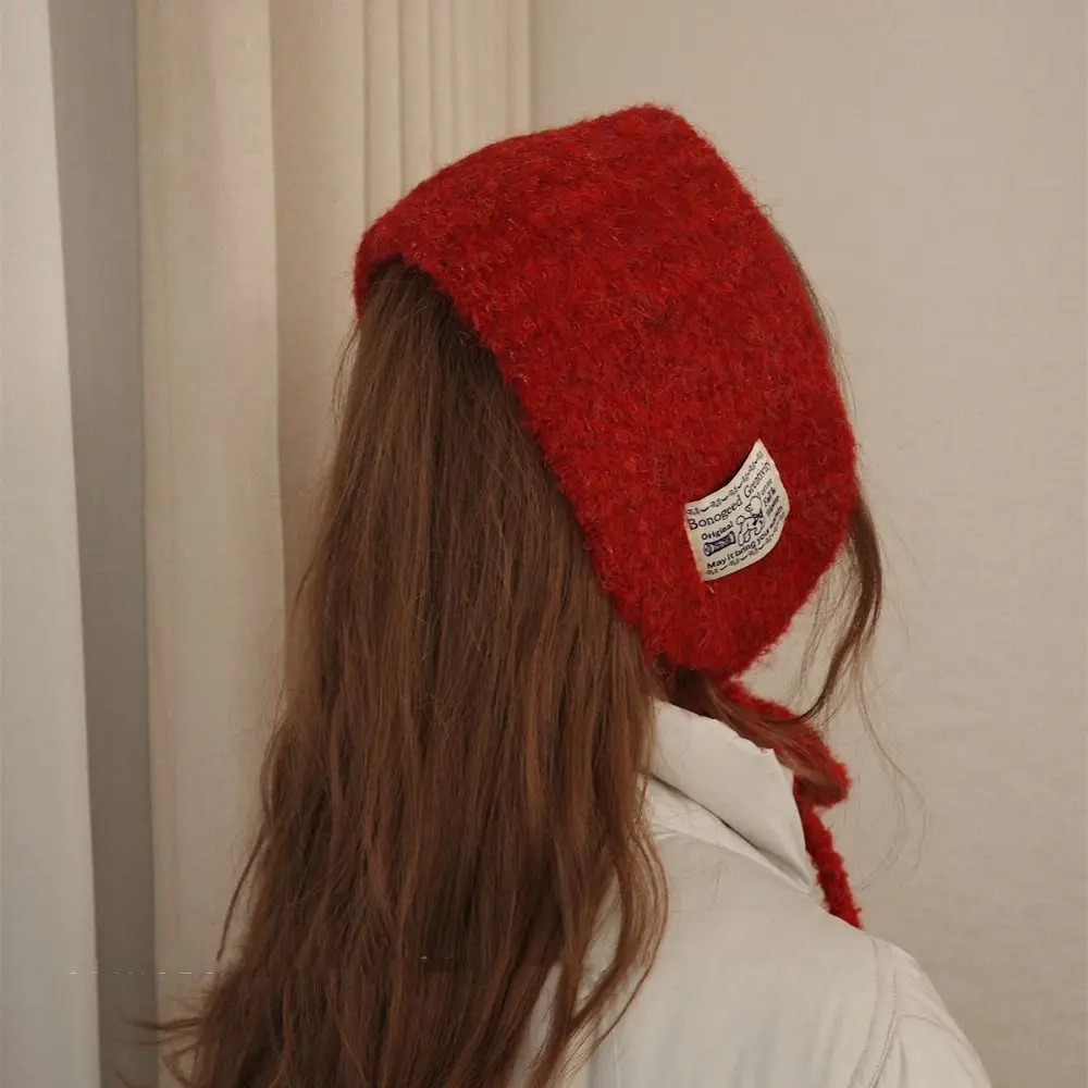 Korean Style Wool Strappy Earmuffs Solid Color Windproof Knitted Ear Covers Ear Protection Thicken Warm Earlaps Girls