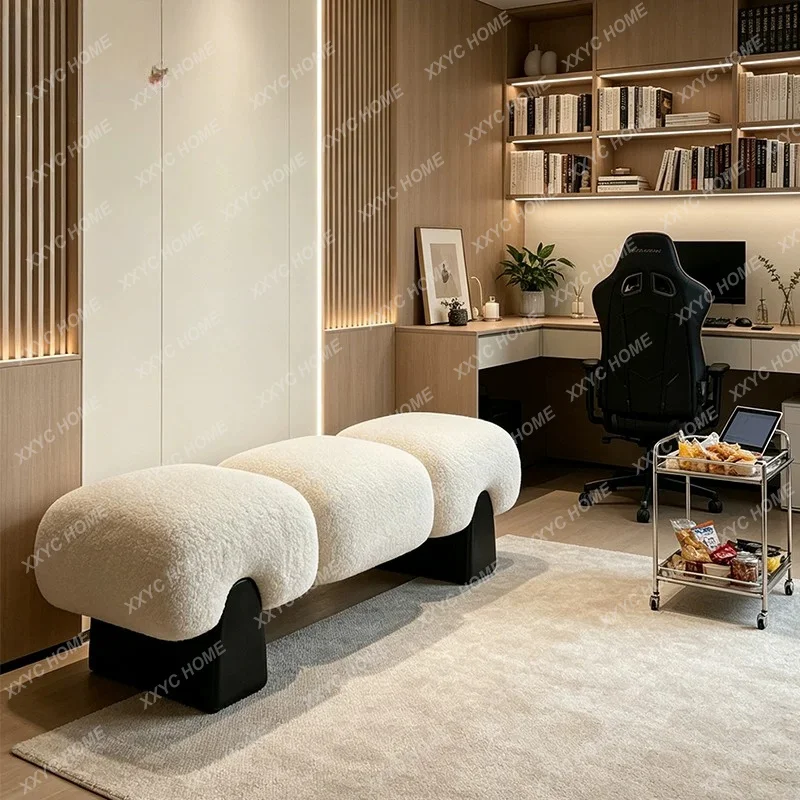 Chinese retro style bedroom bedside stool high-end fabric bench restaurant bench shoe changing stool