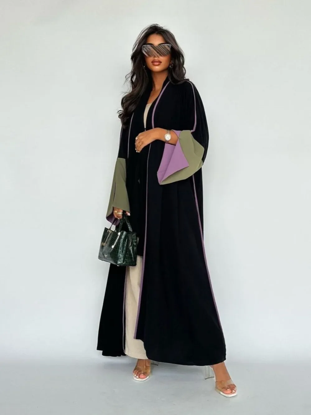 Eid Abaya musulmana para mujer, vestidos de fiesta modestos de Marruecos con manga dividida, cárdigan de Ramadán, Abayas, caftán árabe de Dubái, vestido largo 2024