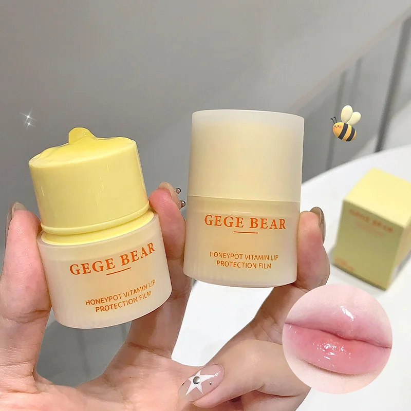 بلسم الشفاه فيتامين وعاء العسل من Gegebear - تركيبة مرطبة ومغذية للشفاه الناعمة والممتلئة في الخريف والشتاء