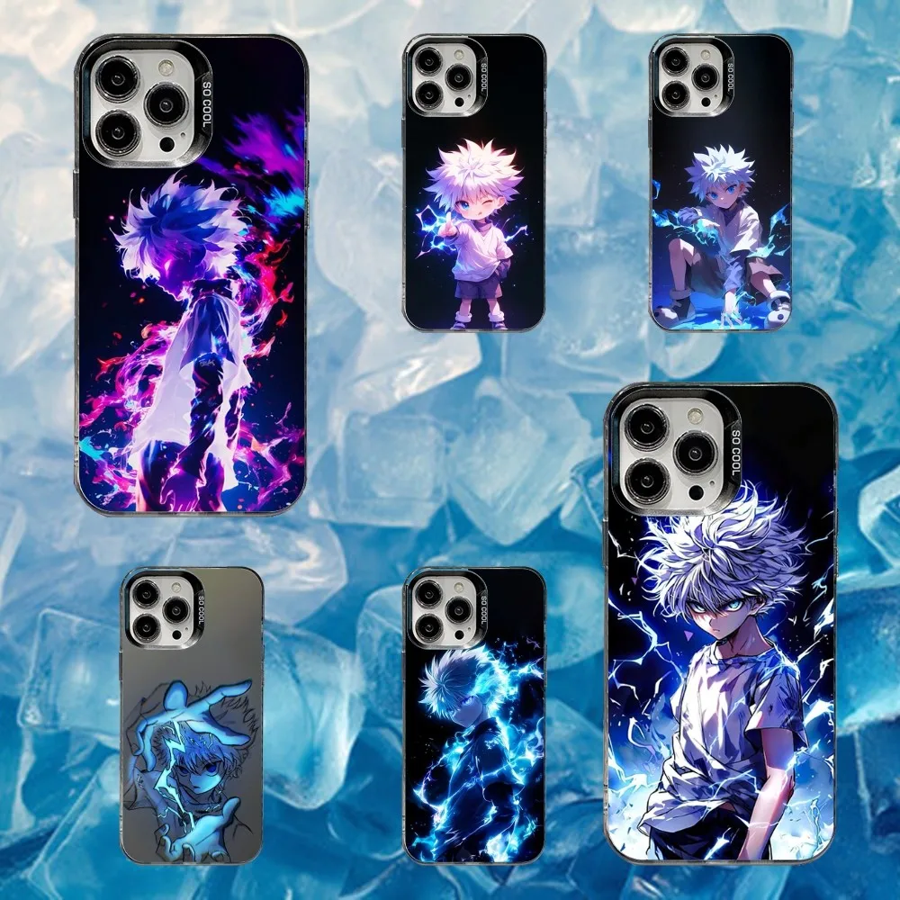 

H-Hunter K-Killua Anime Phone Case For iPhone 16,15,14,13,12,11,Mini,Pro,SE,MAX White Matte Shockproof Cover