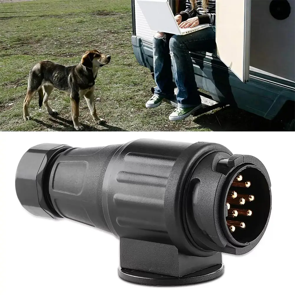 

12V 13 Pin Trailer Plug 13 Pole Electrical Wiring Connector Adapter RV Bar Socket Towing Car Truck E3A2