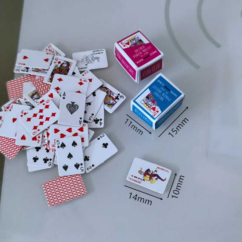 

A Set of 54 Mini Creative Playing Card Models, Perfect for Decorating Travel Games, Small Playing Cards Suitable for Novelty Par