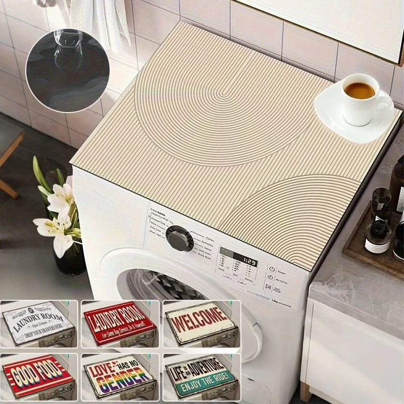 

1PC New Washing Machine Dust Cover Diatom Mud Absorbent Non-slip Washable Top Cover Table Placemat Funda Lavadora Carga Superior