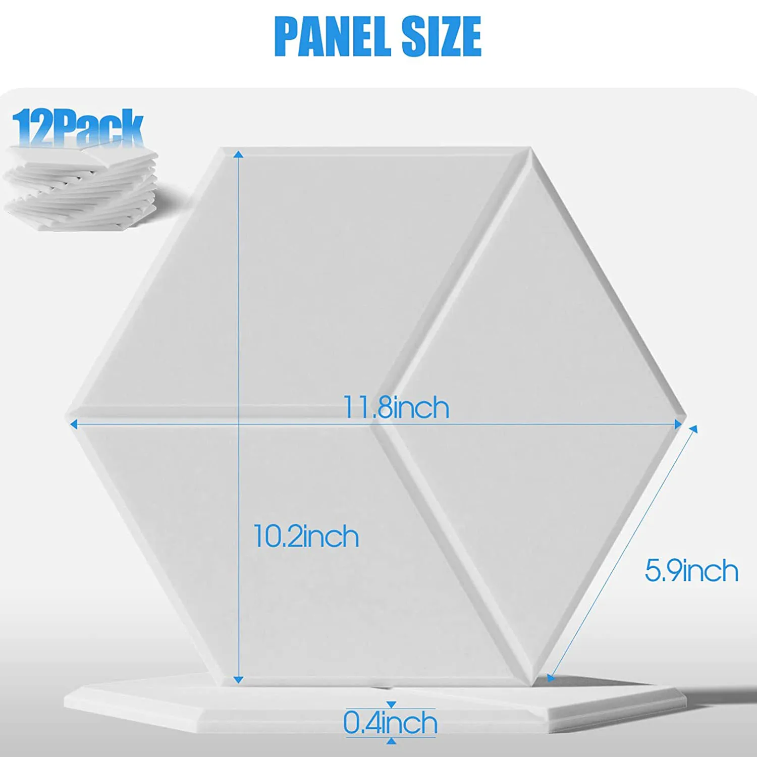 12 PACK Acoustic Foam,Self-Adhesive Sound Proof Panels,for Sound Insulation &Acoustic Treatment(White) image 2