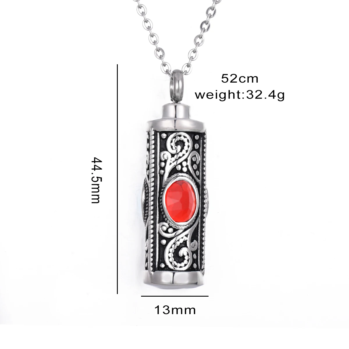 Stainless Steel Crystal Cremation Urn Necklace for Ashes Keepsake Cremation Jewelry for Human Ashes Memorial Pendant