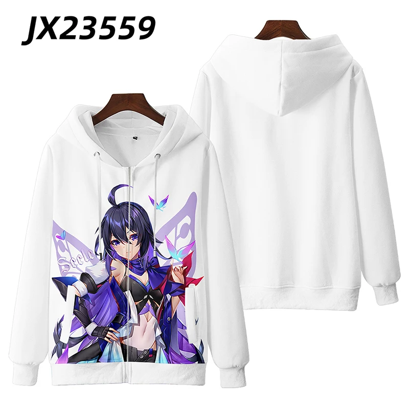 Anime Honkai Star Rail 3D-Druck Reiß verschluss Frauen/Männer Hoodie Sweatshirt Seele Cosplay Reiß verschluss Kapuzen jacke Oberbekleidung Freizeit Trainings anzug