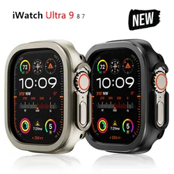 애플 워치용 알루미늄 합금 금속 및 TPU 케이스, 울트라 49mm 45mm 41mm 범퍼 프레임 하우징 보호대, iWatch 시리즈 SE 9 8 울트라 7