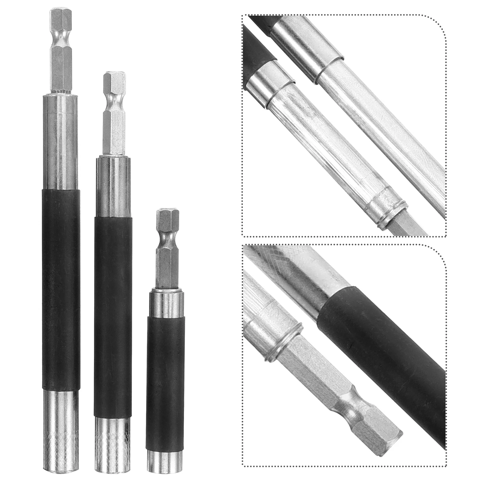 

3pcs Magnetic Bit Holder Retractable Screwdriver Extension Rod Adjustable Drill Bit Extension Tool With Magnet Durable Smooth