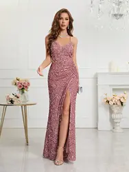 ICCLEK Prom Dresses 2024 Elegant Party Dresses Woman Rose Sequin Dress Women Ready-To-Wear Dresses Evening Elegant Dress