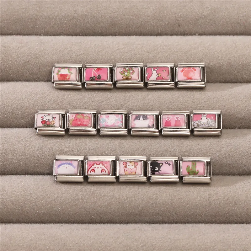 جديد جميل الحيوانات الأليفة القطط والكلاب وصلات سحرية إيطالية تناسب 9 مللي متر سوار الفولاذ المقاوم للصدأ النساء الرجال DIY بها بنفسك صنع المجوهرات #6