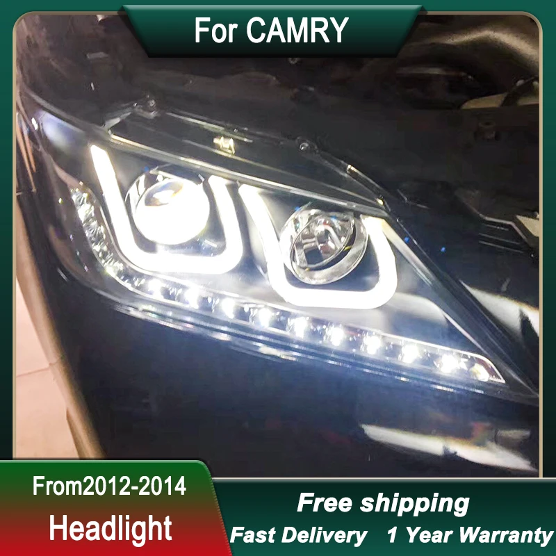 سيارة العلوي لتويوتو كامري 2012-2014 ترقية LED رئيس مصباح ترقية DRL ديناميكية مصباح إشارة رئيس مصباح الجبهة ضوء الجمعية #5