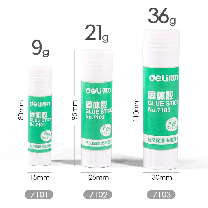 Deli 9-36g Solid Glue Stick High Viscosity Strong Pva Solid Adhesive Stickchildren'S Handmade Financial Office Supplies 1-12pcs