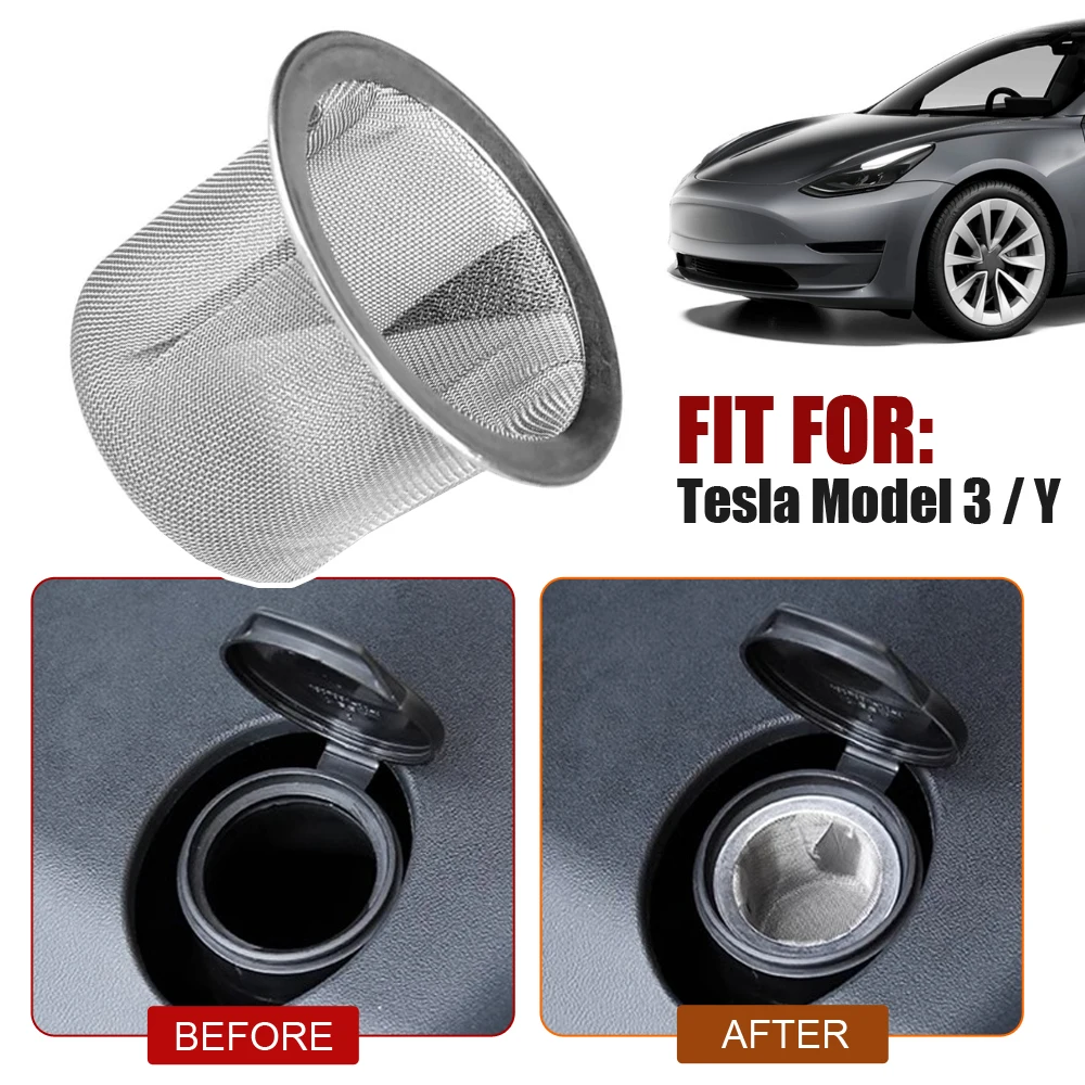 1pc Car Windshield Inserts Wiper Water Filter Car Water Tank Filter Accessories Car Washer Mesh Guard Filter for Tesla Model 3/Y