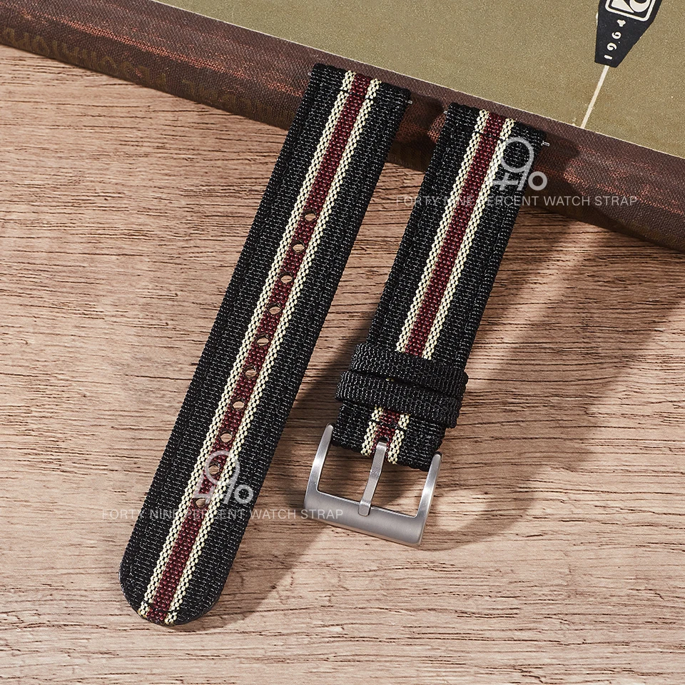 Schnellverschluss 18/19/20 mm Stoff-Uhrenarmband Herrenarmbänder 21/22/24 mm Zweiteiliges geripptes Nylon-Uhrenarmband für Seiko Omega-Uhren