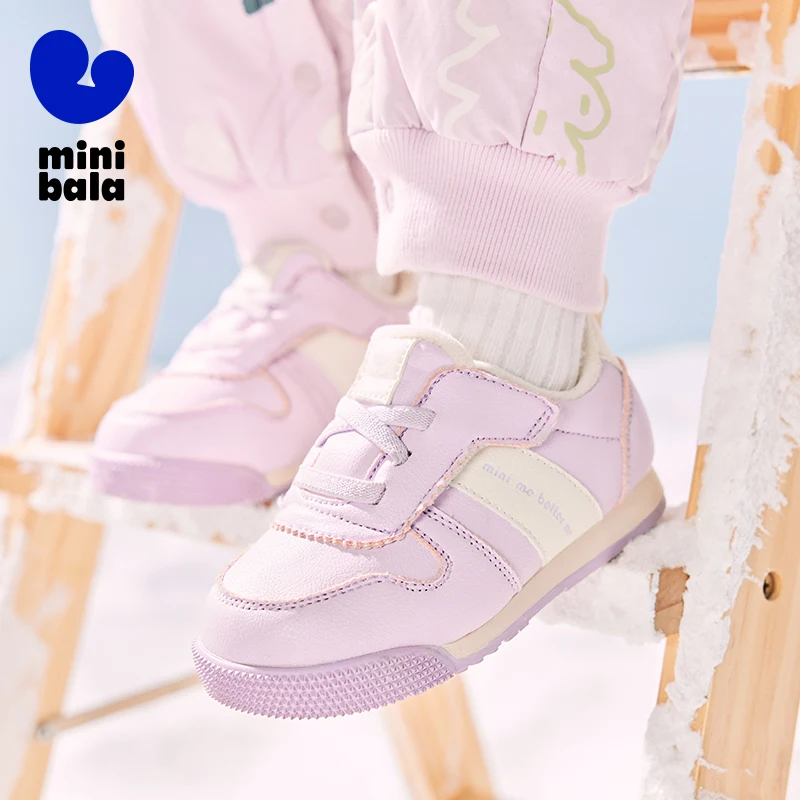 حذاء مشي ميني بالا للأطفال شتوي جديد مقاوم للانزلاق وخفيف الوزن مبطن بالقطيفة للمبتدئين #5