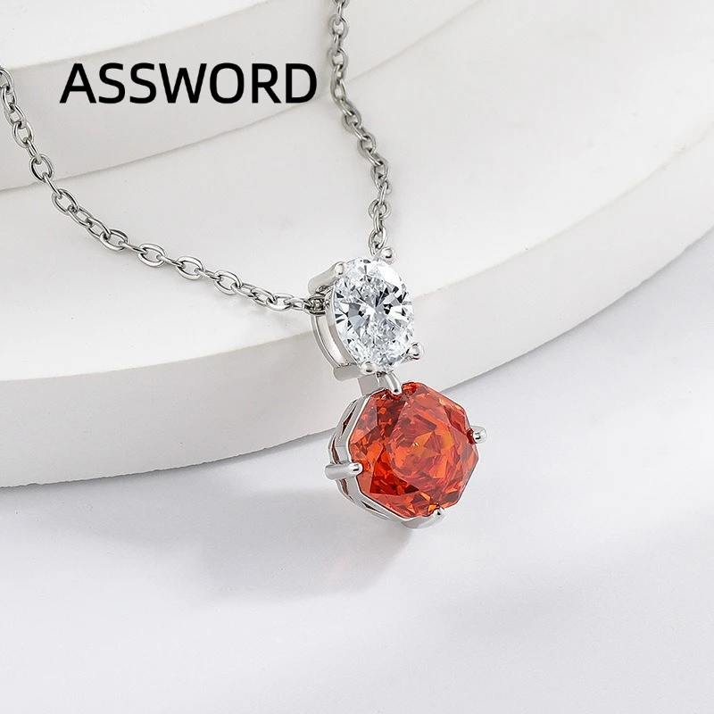Halskette mit doppeltem CZ-Anhänger aus 925er-Sterlingsilber, achteckiger Kristall im Rosenschliff für Damen, zierliche Schlüsselbeinkette, Geburtstagsgeschenk – Detail 3