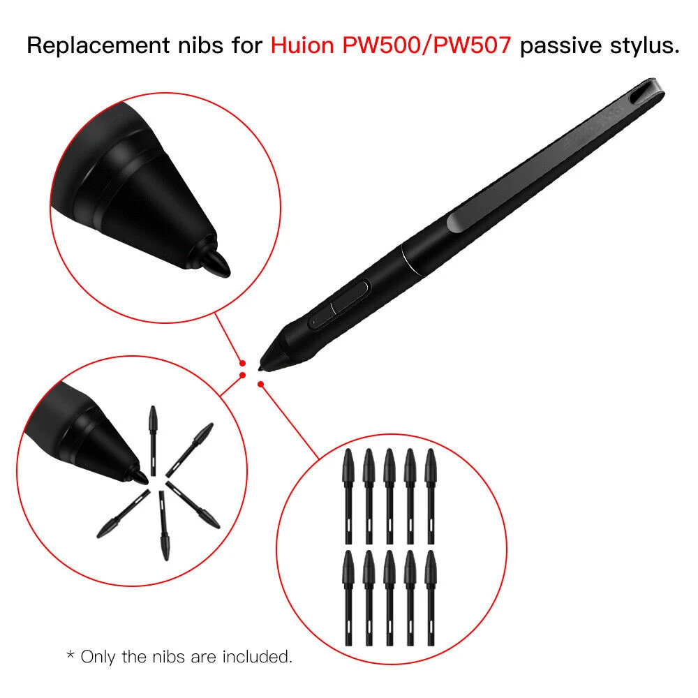 

for HUION Pen Nib PN05 Replacement Nibs for Digital Pen PW500 PW507 Graphics Tablet Q620M HS611 Kamvas Pro 16/12/13 Kamvas 20