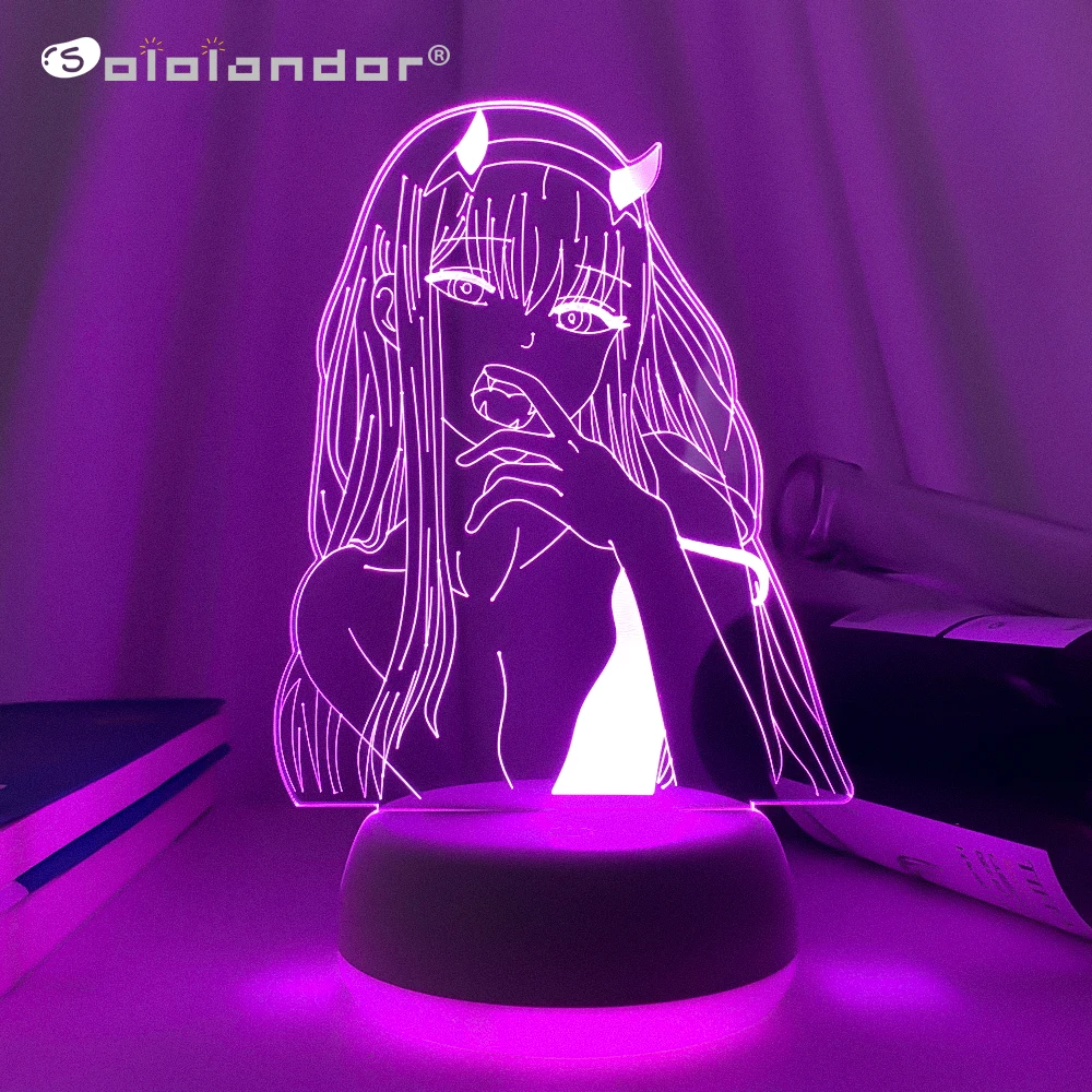 New Led Night Light Zero Two sapphire Table 3d Lamp for Bedroom Decor Light Anime Waifu Gift Darling In The Franxx Zero Two Lamp