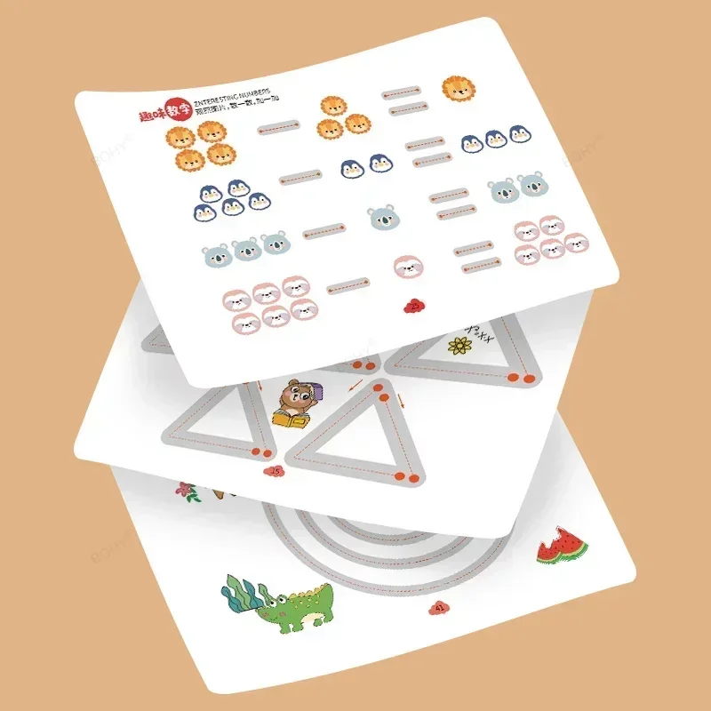 Cahier de pratique magique réutilisable pour enfants, livre de formation au contrôle, Montessori, cahier de travail de lutte, enseignement du dessin