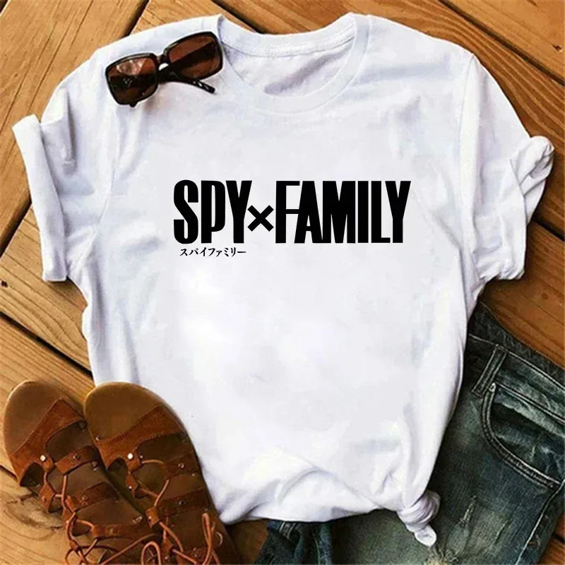 T-shirt a maniche corte moda giapponese Harajuku T-shirt Anime Spy X Family T-shirt da donna Top Kawaii O-Collo T-shirt da donna Top