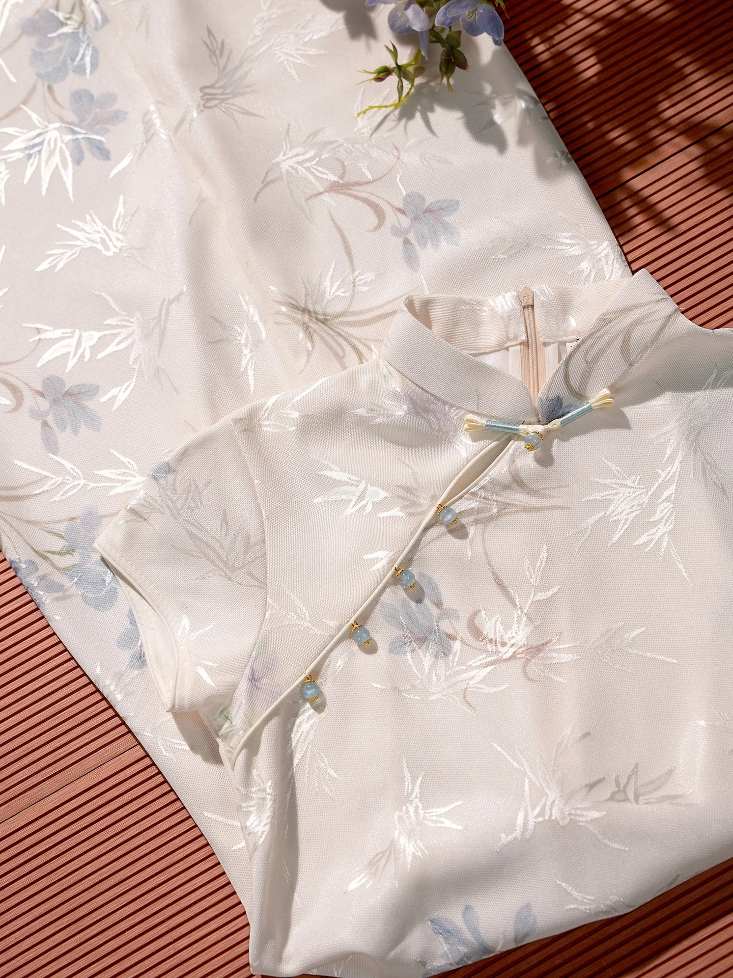 

White Wedding Vintage Style Female Long Dress Splice Design Daily Wear Floral Pattern Short Sleeve Full Length