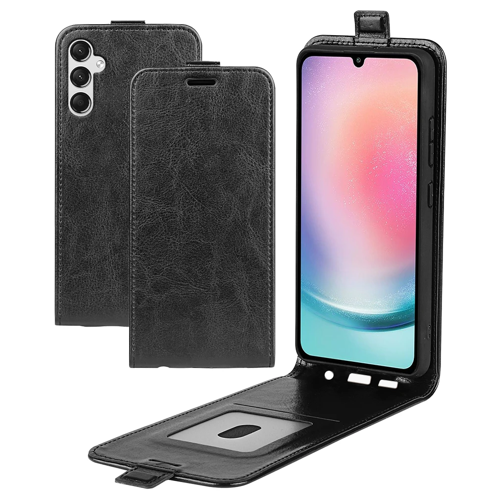 Vertical Flip Leather Case For Samsung Galaxy A15 A25 A05 A05S Retro Style Shockproof Silicone Leather Smartphone Phone Cases