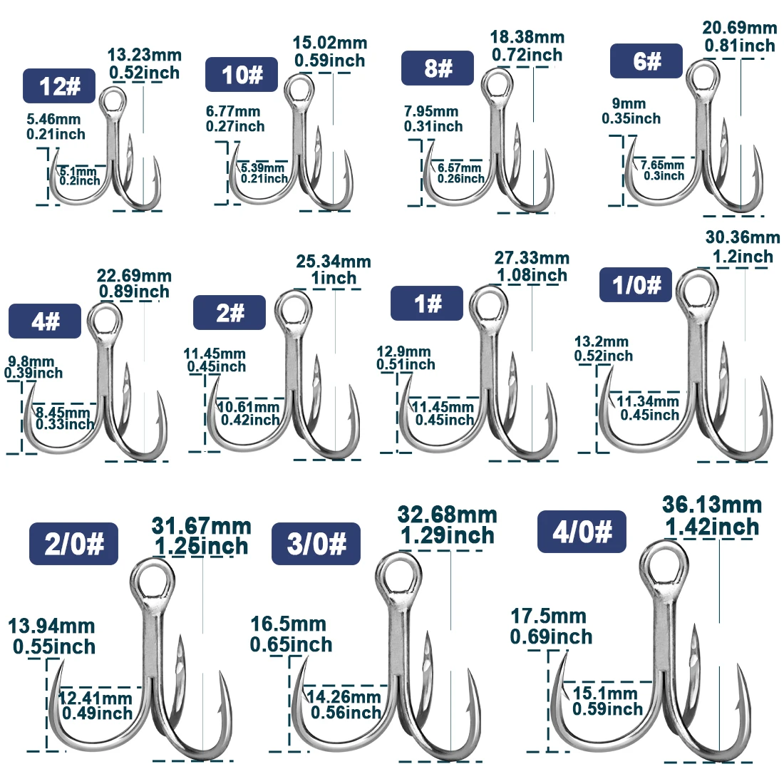 Fishing Treble Hooks 25~100Pcs Saltwater Fishing Hooks Crankbaits Spinners Replacement Fishing Hook Hard Lures Trout Tuna Salmon