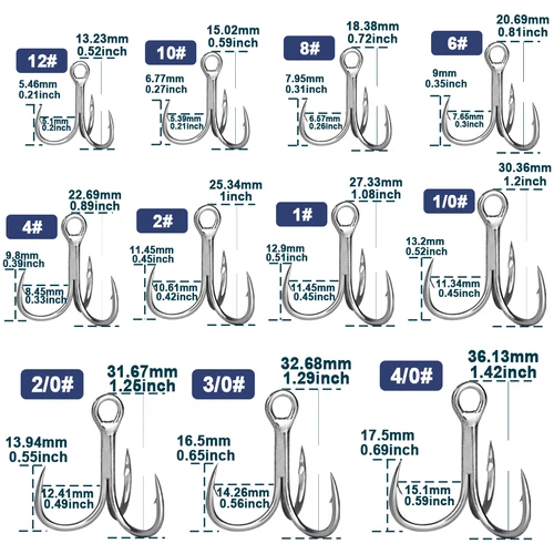 Imagen 2 del producto Anzuelos triples de pesca, 25 ~ 100 Uds., anzuelos de pesca de agua salada, Crankbaits Spinners, anzuelo de pesca de repuesto, señuelos duros, trucha, atún, salmón