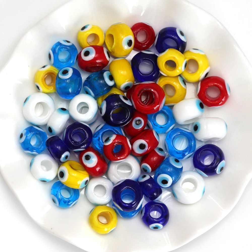 EVIL EYE 5pcs/lot Multi Color Loose Spacer Beads Drop Oil Turkish Evil Eye Beads for Jewelry Making DIY Bracelet Accessories