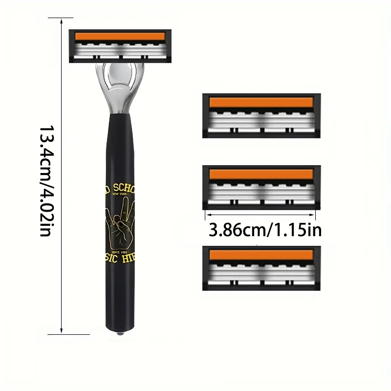 ماكينة حلاقة آمنة مكونة من 3 طبقات من الفولاذ المقاوم للصدأ، شفرة تقدمية سهلة الحلاقة للرجال وأدوات حلاقة لإزالة الشعر للنساء #4