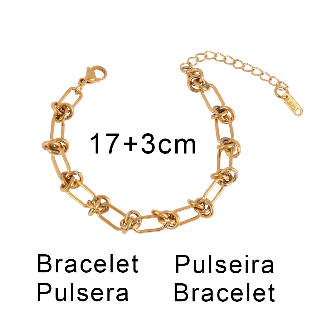 Naszyjnik ze stali nierdzewnej 316L złoty kolor gruby łańcuszek Choker naszyjniki dla kobiet naszyjnik biżuteria Boho kołnierz prezent hurtowo — zdjęcie 7