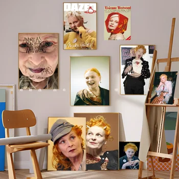 V-Vivienne 패션 W-Westwood DIY 스티커 포스터, 백지 프린트 포스터, 아트워크 빈티지 장식 페인팅