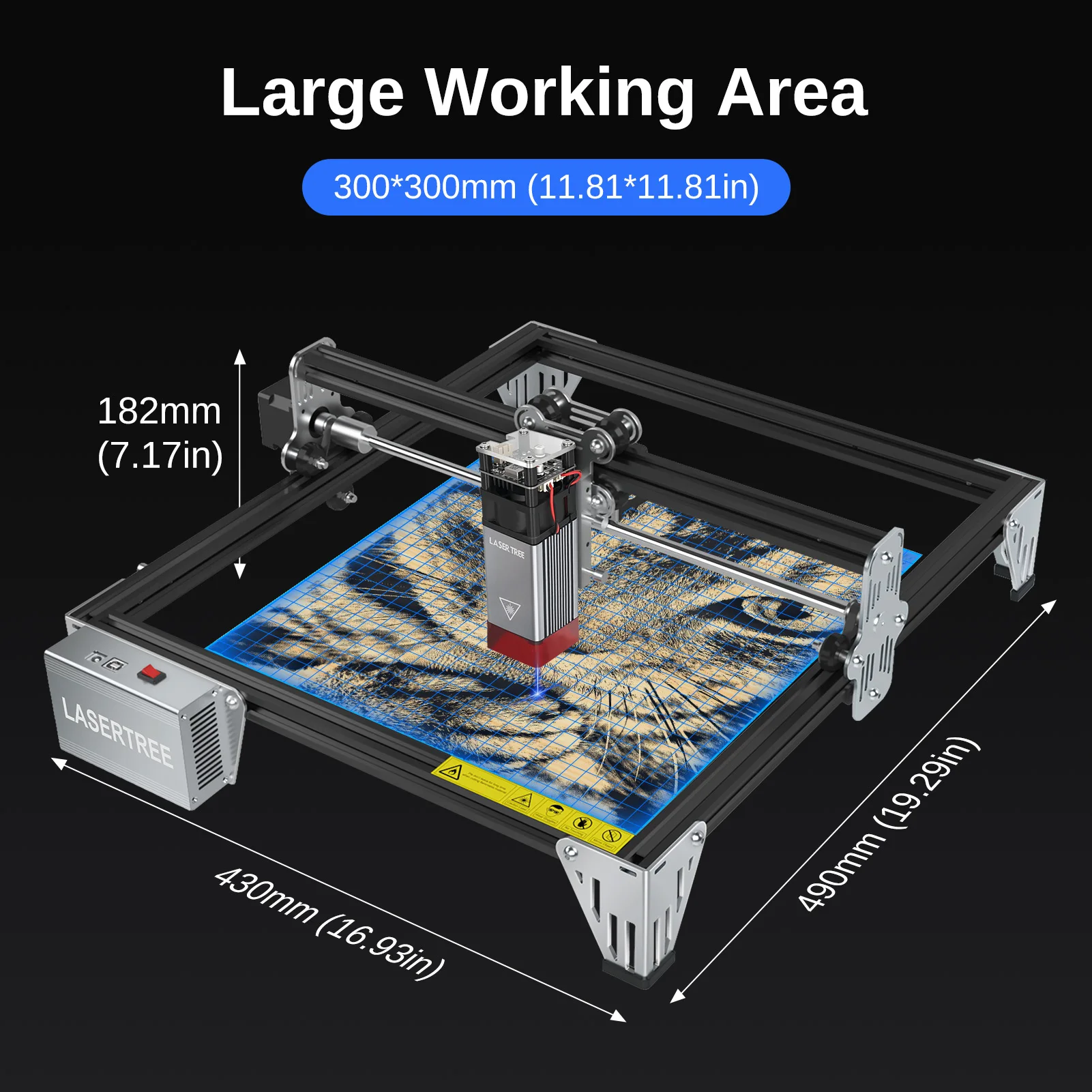 LASER TREE K1 Mini Laser Engraving Machine with 5W 10W Laser Head Laser Engraver Cutter Woodworking TTL Blue Light Laser Module