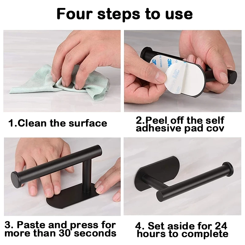 No Punching Wall Mounted Toilet Paper Holder Rustproof Anticorrosion Stainless Steel Bathroom Kitchen Roll Paper Toilet Holder