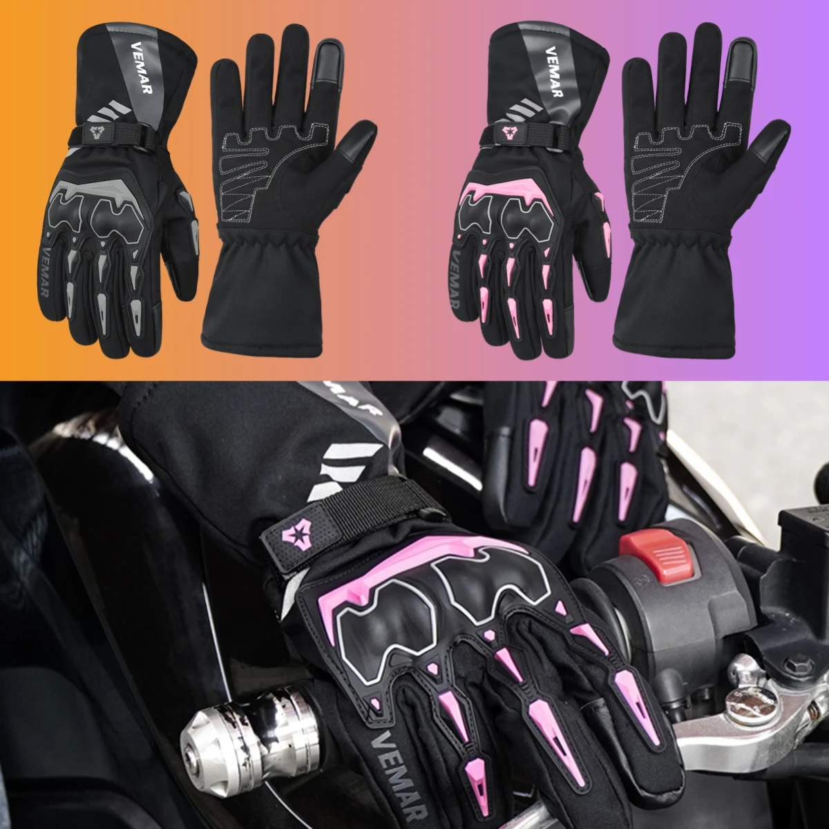 

New Waterproof Winter Gloves for Men/Woman Riding Gloves Touchscreen Windproof Moto Gloves XS-2XL