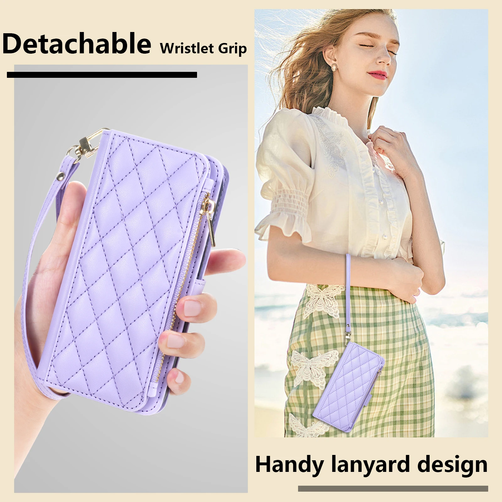 Wallet Small Fragrance Zipper Multi Card Slot Magnetic Flip Leather Case For Huawei P20 P30 Pro P40/Mate 20/Honor 10/20 Lite view 4