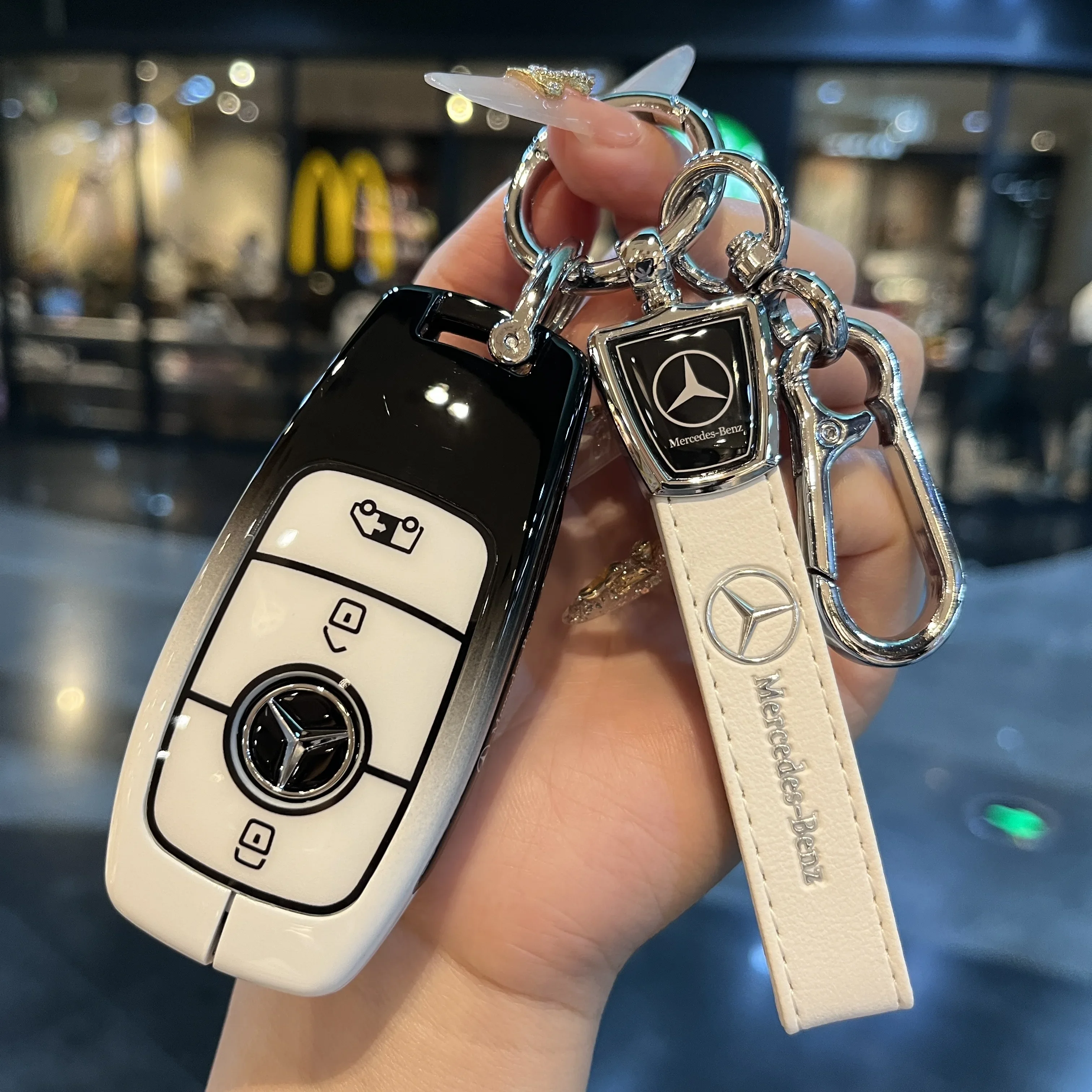 3 Buttons Car Smart Card Key Case Shell for Mercedes for Benz A C E S G Class GLC CLE CLA GLB GLS W177 W205 W213 W222 X167 AMG