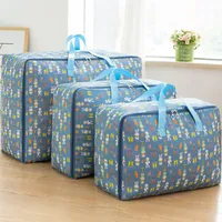 3pcs/set Storage Bag Oxford Fabric Moving Luggage Bag Waterproof Closet Organizer Storage Boxes M+L+XL Clothes Storage Container