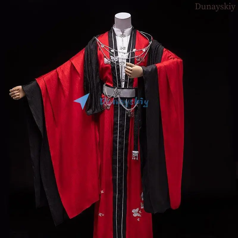 

TGCF Tian Guan Ci Fu Huacheng Cosplay Costume Guiwang Huacheng Han Style Clothing Sanlang Red Hanfu Dress Chinese Costume