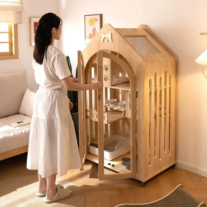 custom.Luxury Customizable Cage Oversized Indoor Pet Home Castle with Integrated Counter Showcase Cats